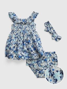 Baby Smocked Floral Dress 3 piece