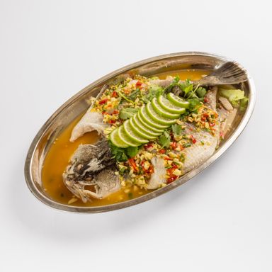 Steamed Sea Bass With Lime, Garlic & Chilli