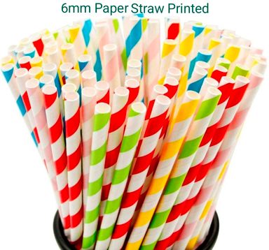 Paper Straw White 6 mm Pack of 100 pc