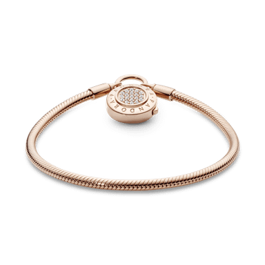 Bracelete Fecho Cadeado em Ouro Rose