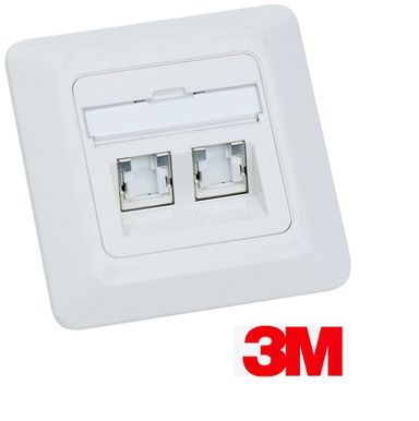 XS-0038-0408-4 (3M Volition 2 Port Faceplate Angled Type-White (VOL-FPUK-2K-45))