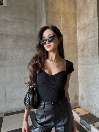 WIDE-LEG FAUX LEATHER TROUSERS