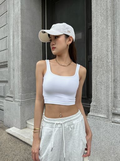 ESSENTIAL SQUARE NECK TOP (WHITE)