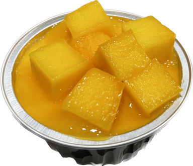 Milk Pudding Topped With Fresh Diced Mangoes & Purée 