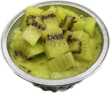 Milk Pudding Topped With Fresh Diced Kiwi & Purée 