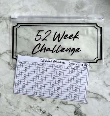 52 Week Challenge Zipper Envelope 