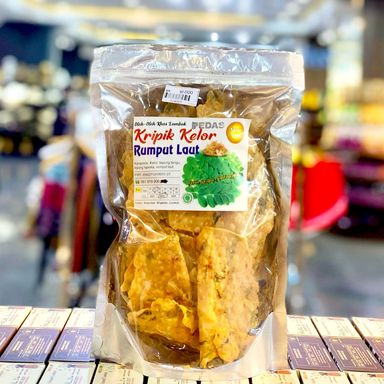 (SURYA JAYA) KERIPIK KELOR RUMPUT LAUT PEDAS 200GR