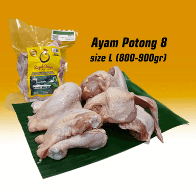 Whole Chicken Omega Size L (800-900 gr, Cut 8 Pcs)