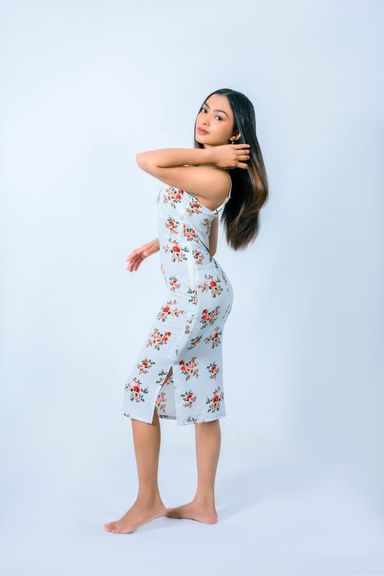 PRINTED PENCIL DRESS