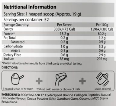 Collagen Peptide Chocolate 1kg tub