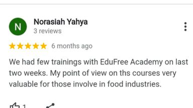Kursus Latihan Pengendalian Makanan