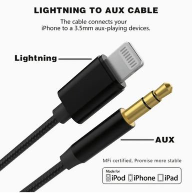 3.5mm Premium Auxiliary Audio Cable for iPhone