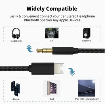 3.5mm Premium Auxiliary Audio Cable for iPhone