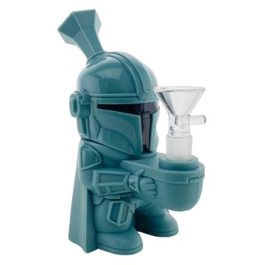 Small Mandalorian Silicone Bong - Space Teal