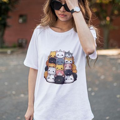 Kawaii Cats 1 T-Shirt 100% Premium Cotton Import Quality