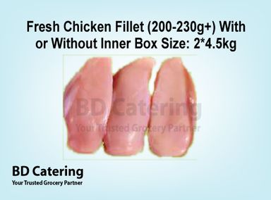 Fresh Chicken Fillet (200-230g+) No Inner Box Size: 2 Tub*4.5kg