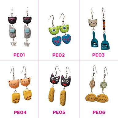 Handmade Polymer Clay Stainless Steel Earrings (Assortment)