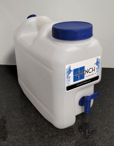 10L Container with tap and water - White