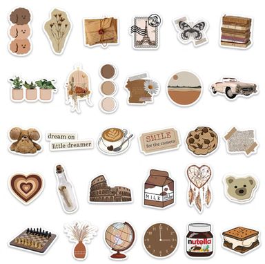 Brown aesthetic stickers