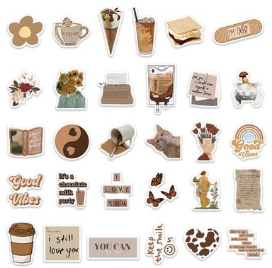 Brown aesthetic stickers