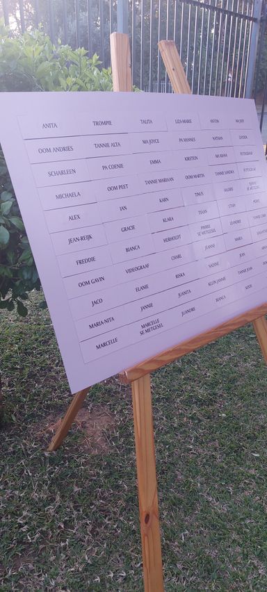 A1 Magnetic seating chart with name place cards