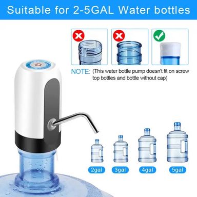 USB charge portable water dispenser electric pump for 5 gallon bottle with extention hose barrelled tools