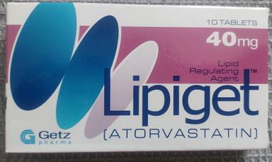 Lipiget Atorvastatin 40mg Cholestrol Med / Statin 10 x 40mg