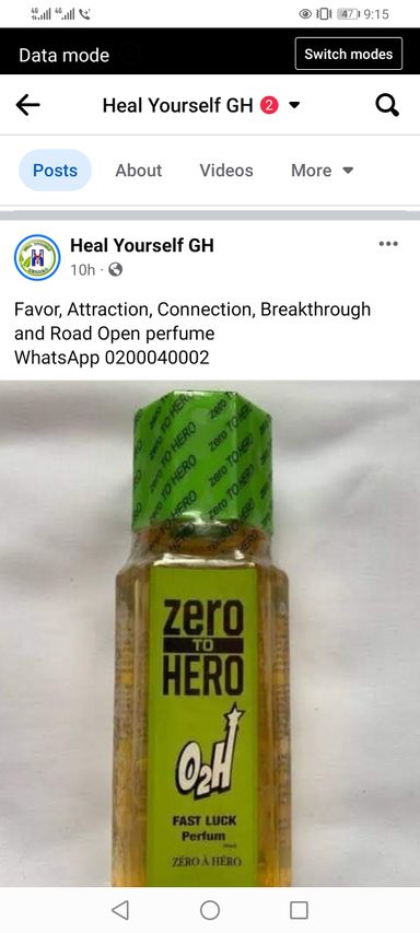 Zero to Hero Perfume for Favor, Attraction, Connection, Road Open and breakthrough 