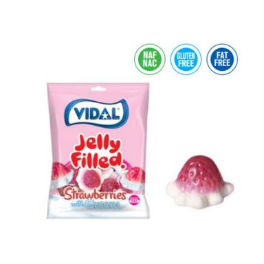 VIDAL JELLY FILLED STRAWBERRIES WITH CREAM (14 X 85 GR)