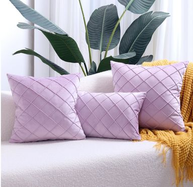 1pc Velvet Decorative Pleated Pillow Cover, Square Soft Cushion Case For Sofa And Coffee Shop