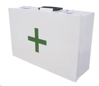 First Aid white metal box