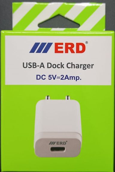 ERD TC-21 2Amp. Mobile Charger (USB Dock Only) White Color