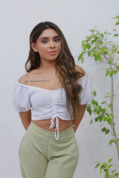 GATHERED RUCHED CROP TOP