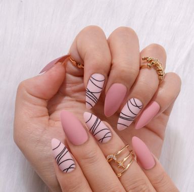 Matte pink nails 