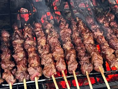 Brochettes (Beef or Goat) with Chips