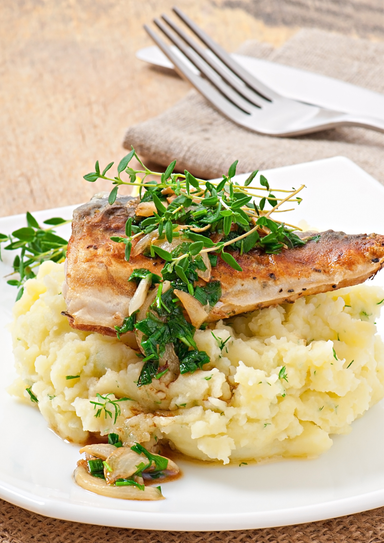 Fried Fish with Cassava Mash 