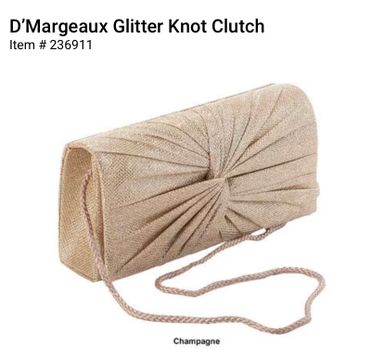 D'Margeaux Glitter Knot Clutch