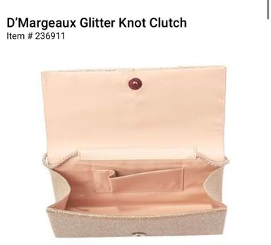 D'Margeaux Glitter Knot Clutch