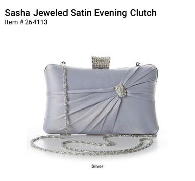 Sasha Jeweled Satin Evening Clutch