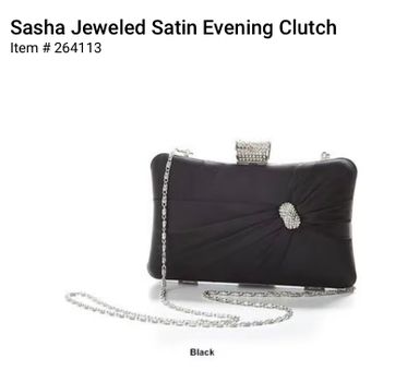 Sasha Jeweled Satin Evening Clutch
