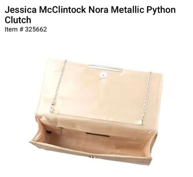 Jessica McClintock Nora Metallic Python Clutch