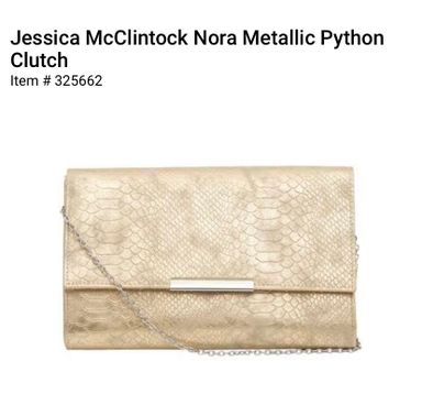 Jessica McClintock Nora Metallic Python Clutch