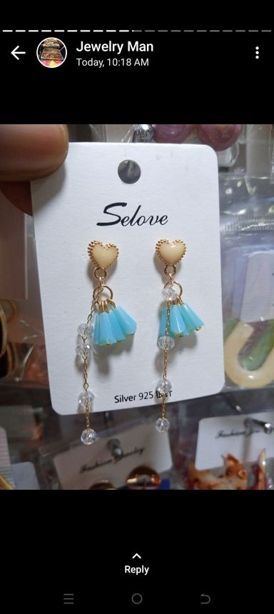 Light Blue Hanging Earrings EG024