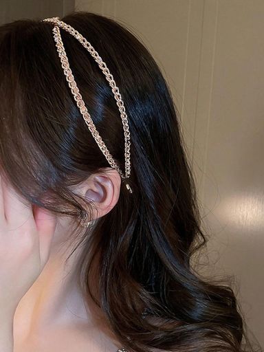 Chain Cross Design Hairband - Rose Gold