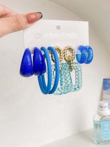 4pairs Personality Earrings - Blue