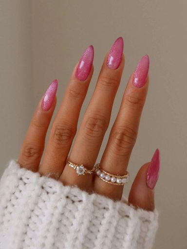 24pcs Long Almond Fingernails with Nail File & Tape