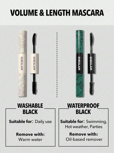 SHEGLAM All-In-One Volume & Length Mascara 2 In 1 - Washable