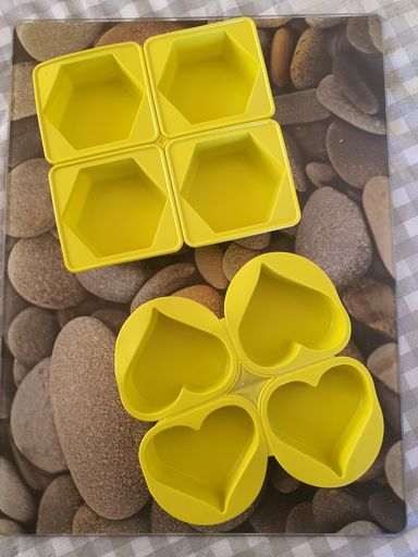 4 Cavity Yellow Assorted Shapes Silicone Soap Moulds