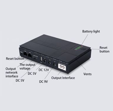 10400 mAh Mini UPS | Router / ONT / CCTV Backup Power Supply