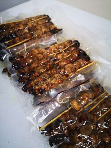 Frozen cooked satay